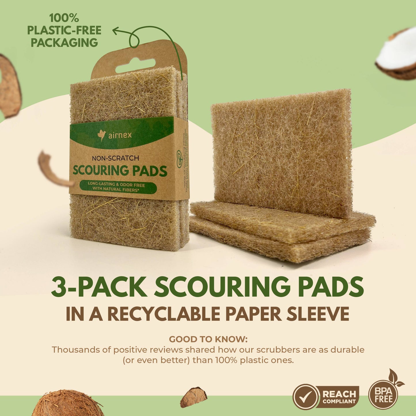 Eco-friendly Scouring Pad - 3 Pack