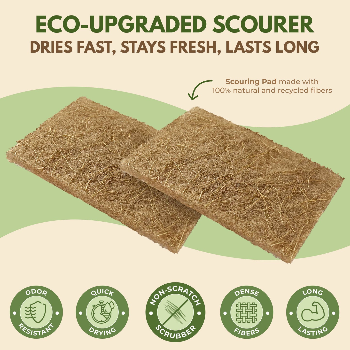 Eco-friendly Scouring Pad - 3 Pack